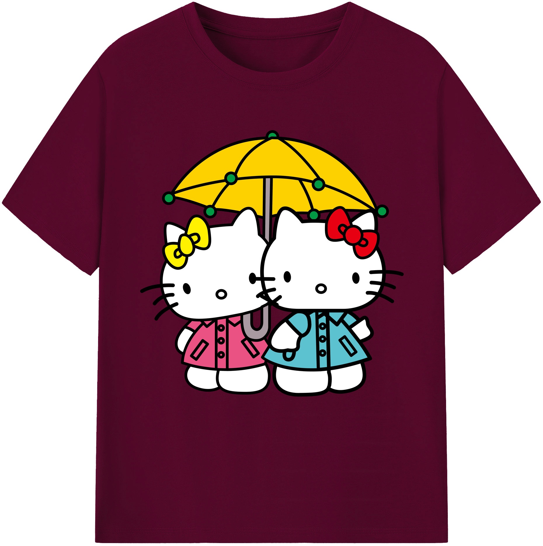 （画像用） Hello Kitty ハローキティ レディースカジュアルプリントTシャツ（綿100％）